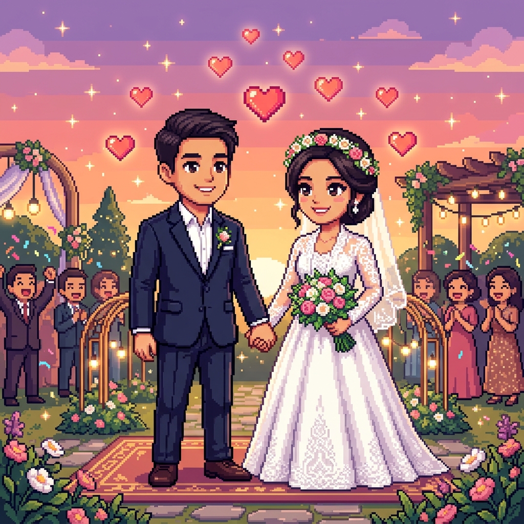 Pixel Art Pengantin Ronald & Aprilia